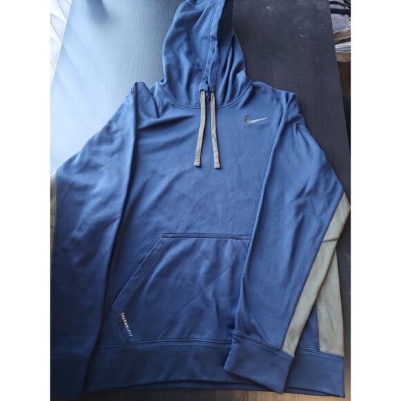 Nike Sportswear Men's Pullover Hoodie - Blue Olive Therma-fit - Small - Picture 1 of 5